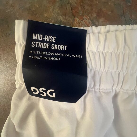 DSG Women's Mid-Rise Stride Skort Built-In‎ Short, Large White - Picture 4 of 9